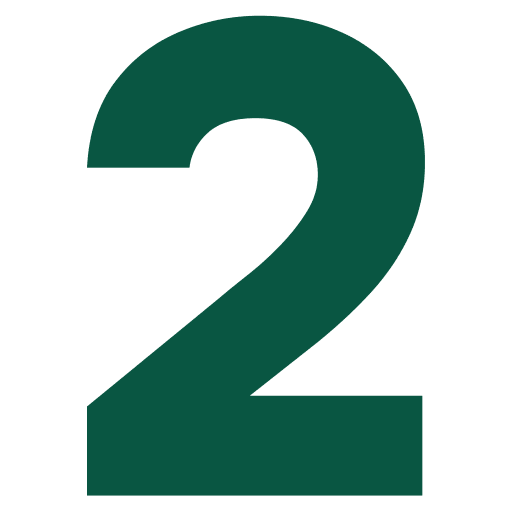icona numero due verde per rappresentare step di richiesta per smaltimento rifiuti