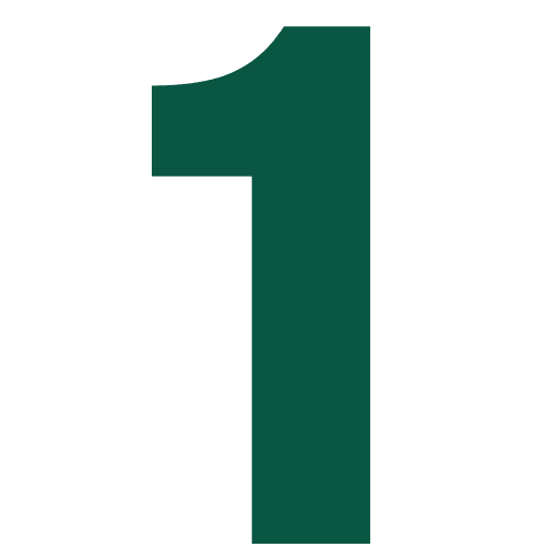 icona numero uno verde per rappresentare step di richiesta per smaltimento rifiuti